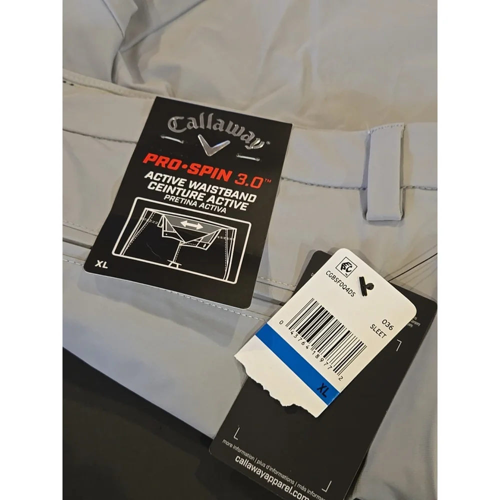 Callaway Pro Spin 3.0 Golf Shorts Sz XL Color Sleet NWT (C-28)